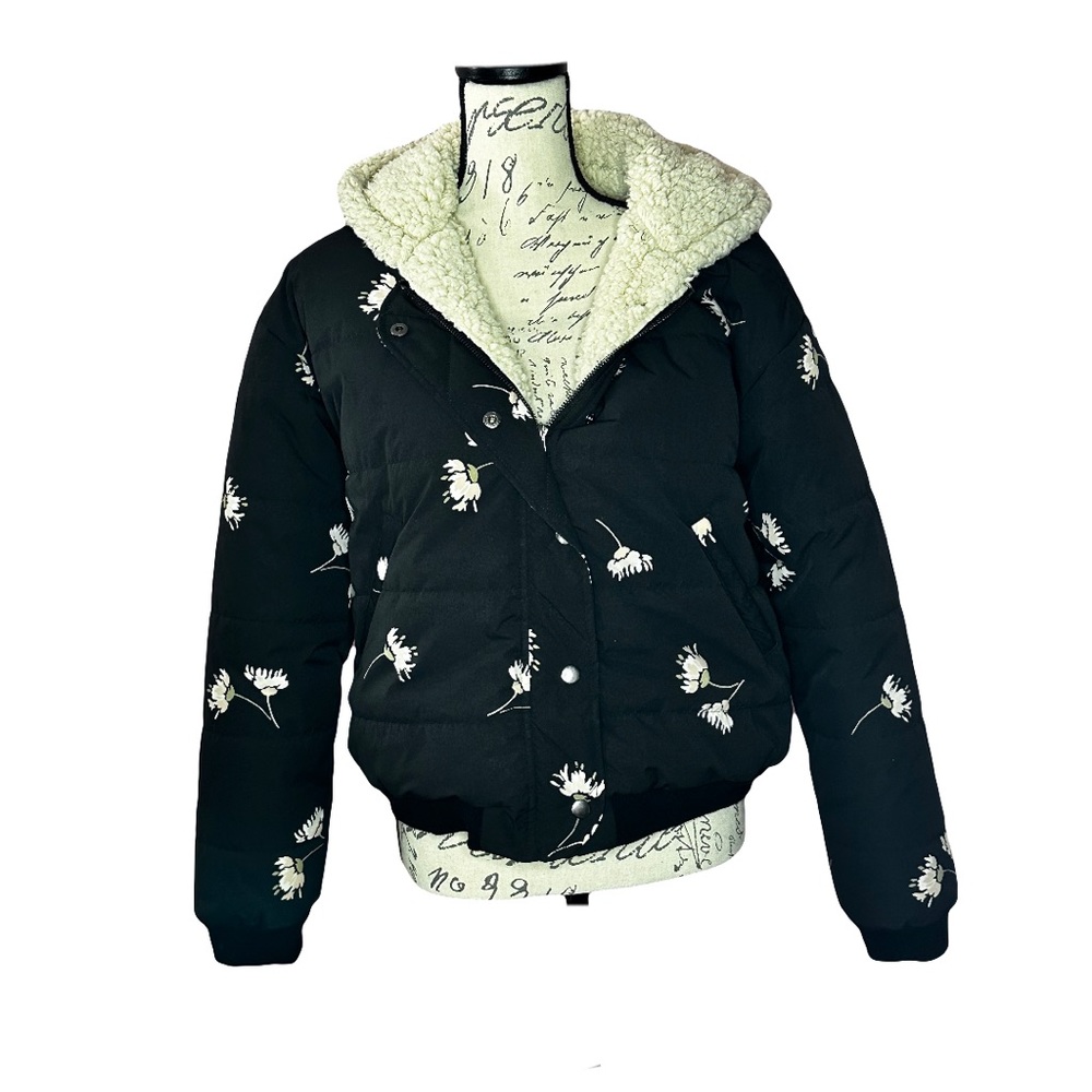 Saltwater Lux Floral Black Puffer Jacket- Sz Medium